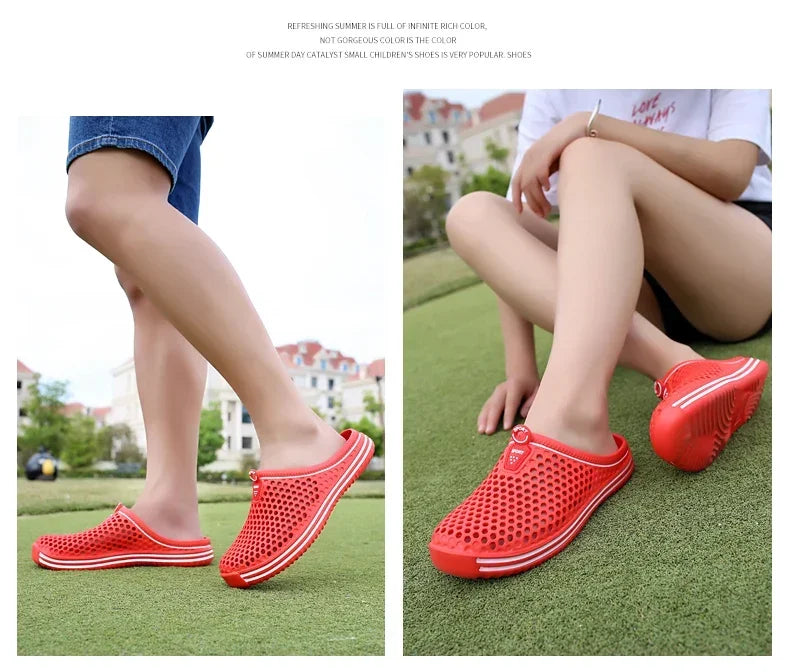 YRZL Mens Sandals Light EVA Summer Casual Shoes Hole Shoes Clogs Lovers Home Garden Outdoor Big Size 45 Male Beach Flat Slippers