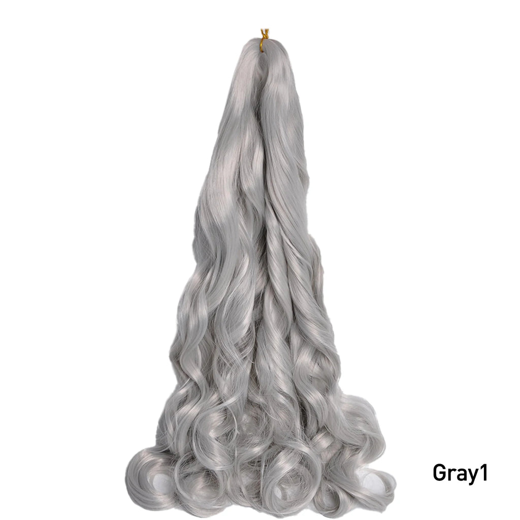 French Curls Braiding Hair Extensions 24Inch Synthetic Curl Hair Loose Wave Spiral Curl Crochet Hair Braids For Black Women