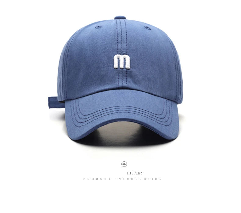 Embroidered M Baseball Cap For Women Men New Spring Summer Cotton Solid Sunhat Sports Snapback Caps Fashion Hip Hop Fishing Hat