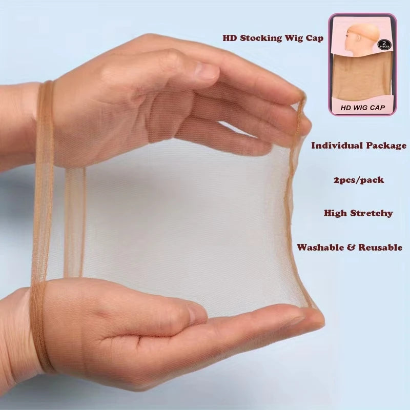 10 Pcs HD wig cap Transparent HD wig cap Stocking cap Transparent wig cap Thin nylon cap Lace side ladies wig accessories