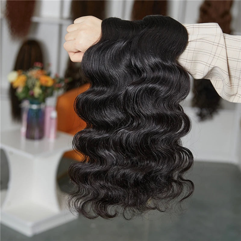 UNICE Hair Body Wave Bundles With 5X5 HD Lace Closure Human Hair Bundles With 4X4 Lace Closure 8-30 Inch Human Hair Weave Bundle