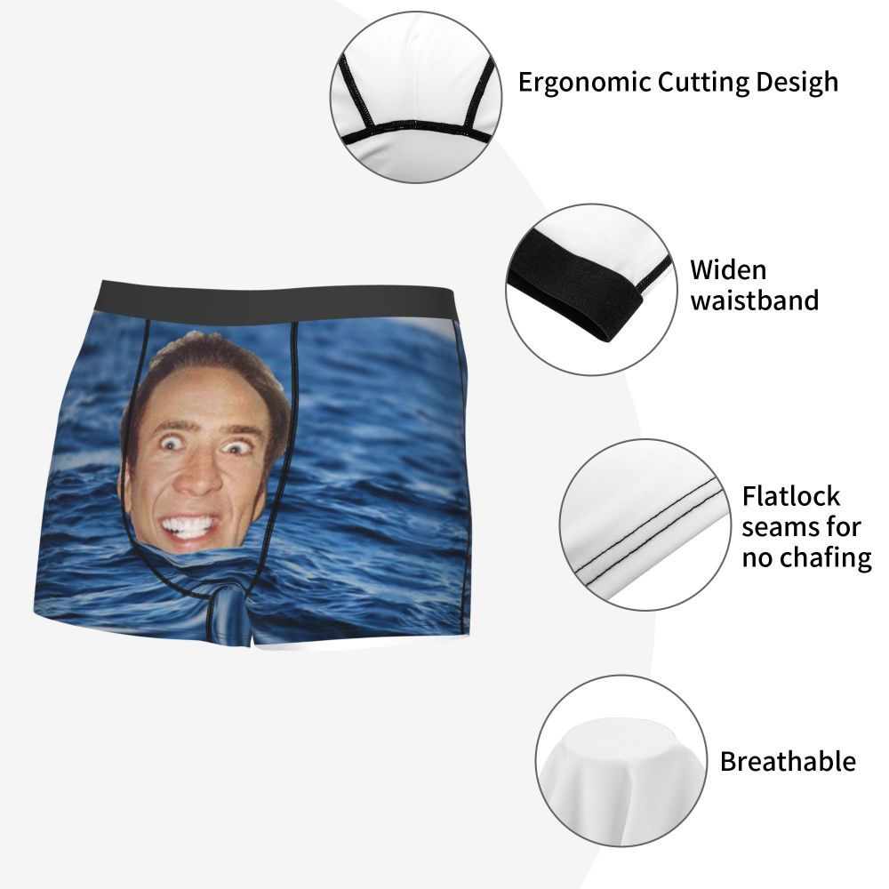 Custom Nicolas Cage Boxer Shorts For Homme 3D Printed Male Nic And His Girls Underwear Panties Briefs Breathbale Underpants