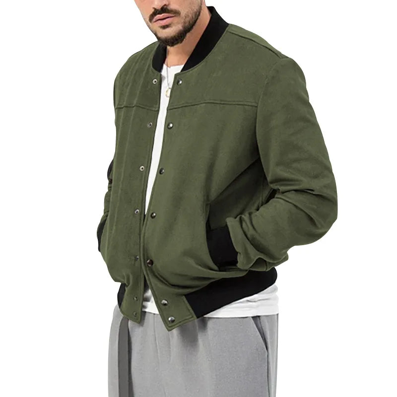 24  Autumn/Winter Suede Men's Button Cardigan Jacket Casual American