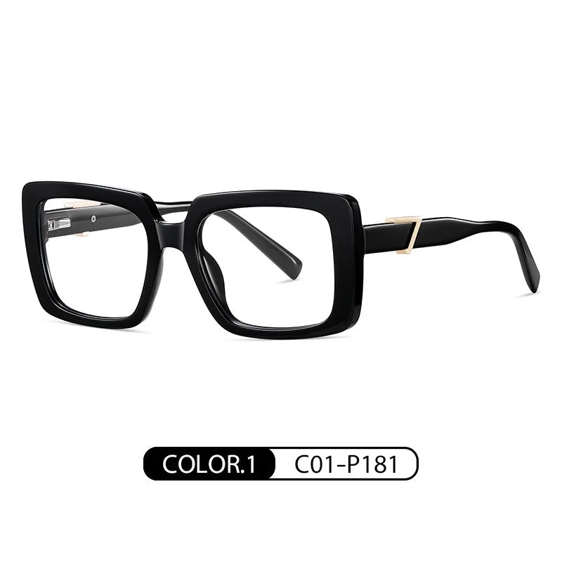 New Fashion Plate Blue Light Blocking Women's Glasses Frame Large Square Frame Optical Prescription Eyeglasses For Women BC910