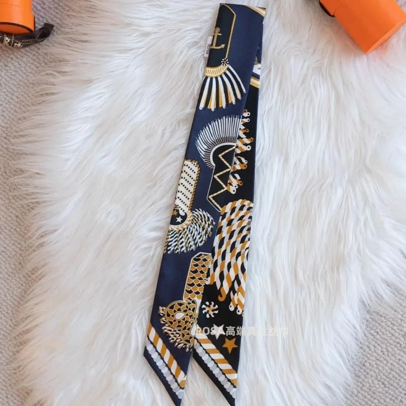 Luxury Long Scarf with Epaulet Design for Hermes Inspired Basket Bag Handle Styling Ins Trendy Accessory  Free Shipping