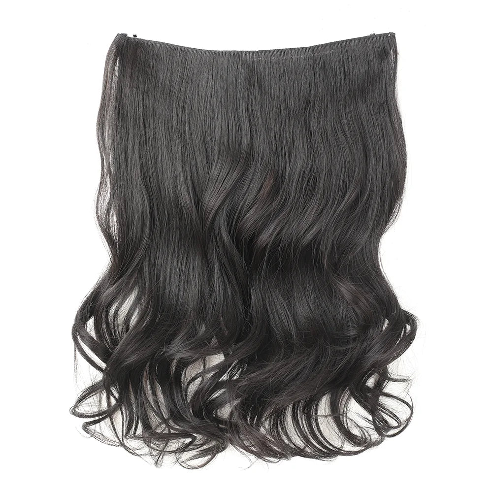 Invisible Wire in Synthetic Hair Extensions Body Wave 2 Clips in Hair Extensions 18" Fish Line Synthetic Hair Piece For Women