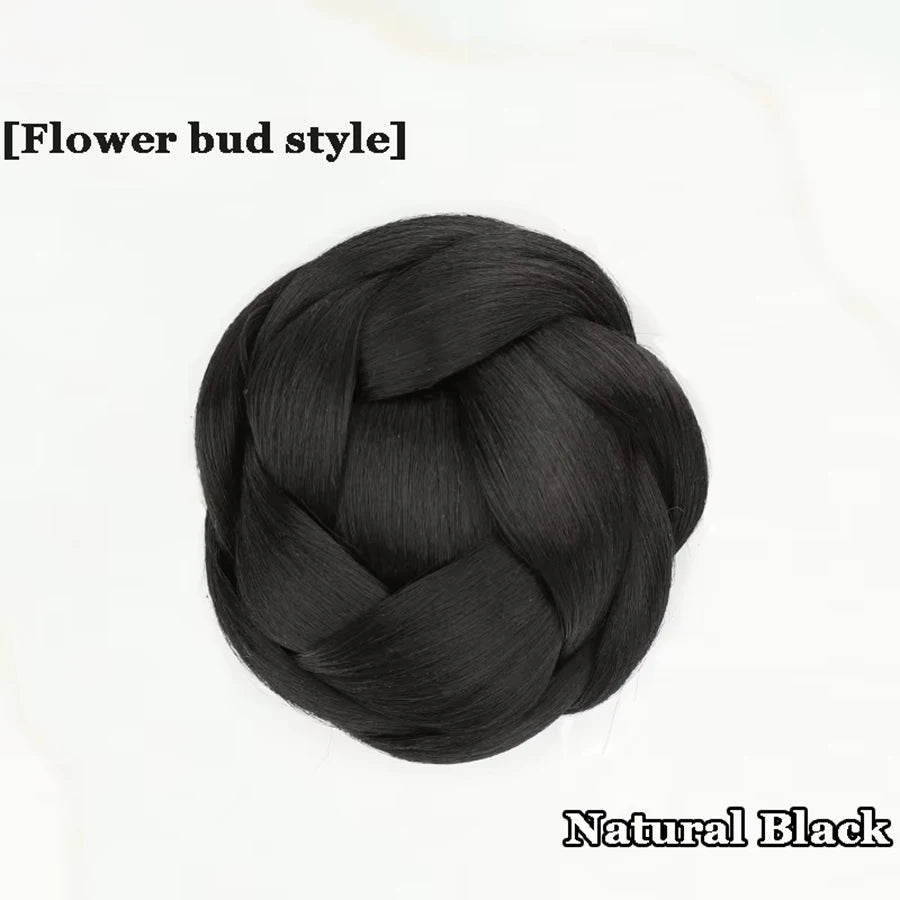 Synthetic Ball Head Wig Flower Bud Hair Hairpin Bun Back Head Pad Hair Bag Hanfu Ancient Style Cheongsam Bun Wig