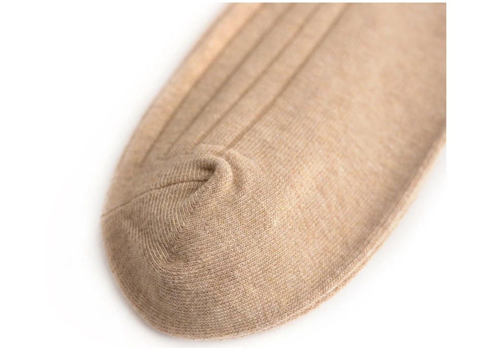 Mans Socks Long Plus Large Size Cotton Solid Striped Business Boneless Soft Breathable Sweat-Absorbing Party Dress Crew Socks