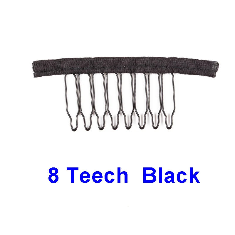 Nunify 12-24Pcs/Lot Black Wig Comb Clips With Steel Tooth Polyester Cloth Wig Accessories Styling Tools Convenient For Hair
