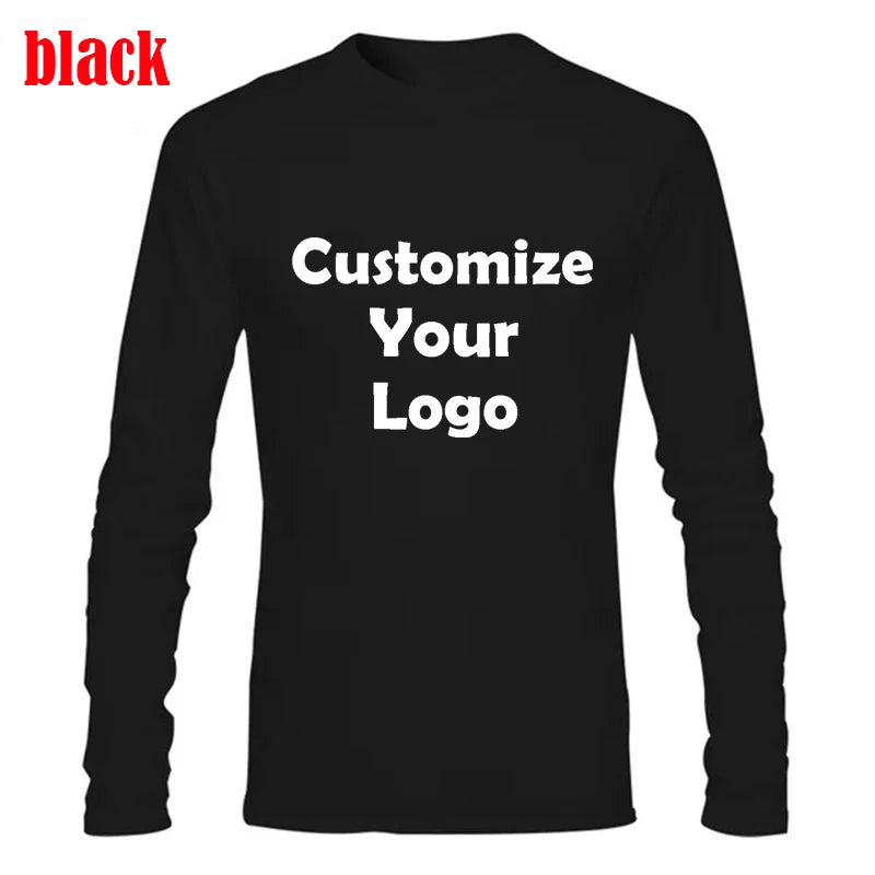 Customized Men's Compression Shirts Long Sleeve T-shirt Solid Color High Neck Gym Bodybuilding Tee Tops