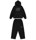 Streetwear Hoodie Sweatpants Two Piece Set Y2K Sportswear Men Harajuku HipHop Letter Embroidery Oversized Sweatshirt Casual Pant