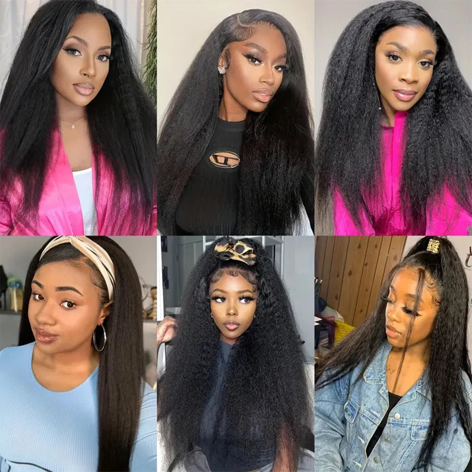 30 Inch Kinky Straight U Part Wig Glueless Wigs Human Hair Ready To Wear Remy Human Hair Wigs V Part Wig No Lace Wigs For Women