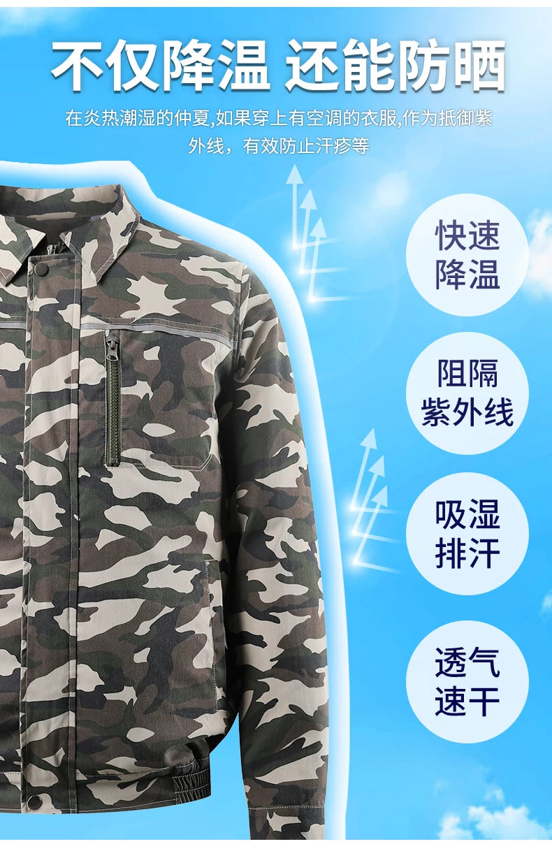 Clothes with fans in summer heatstroke prevention and cooling air conditioning men's clothing refrigeration work Outdoor Jacket