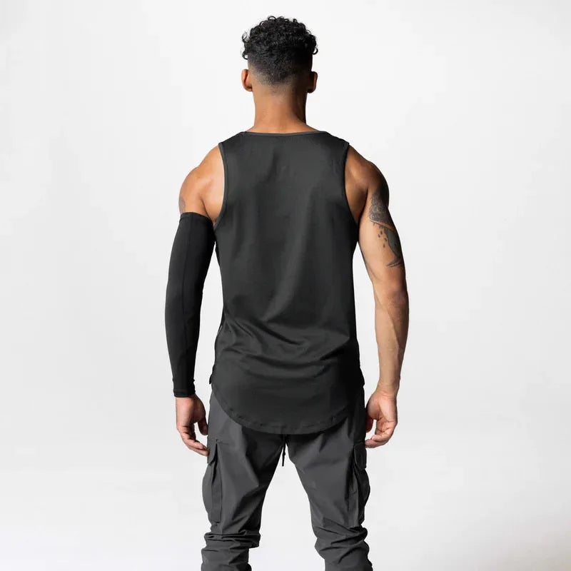 Men's Summer Quick Dry Mesh Breathable Casual Tank Top Male Gym Fitness Clothing Sleeveless Shirt Sports Running Vest Undershirt