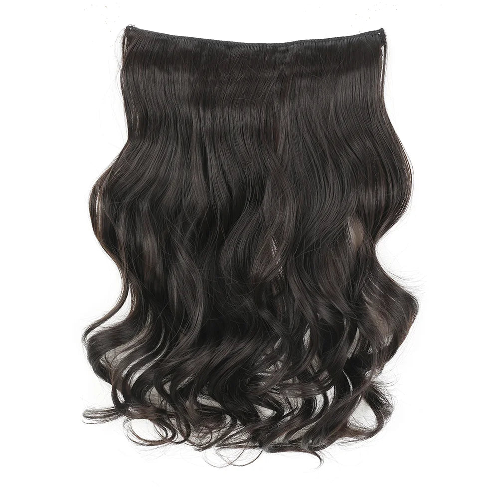 Invisible Wire in Synthetic Hair Extensions Body Wave 2 Clips in Hair Extensions 18" Fish Line Synthetic Hair Piece For Women