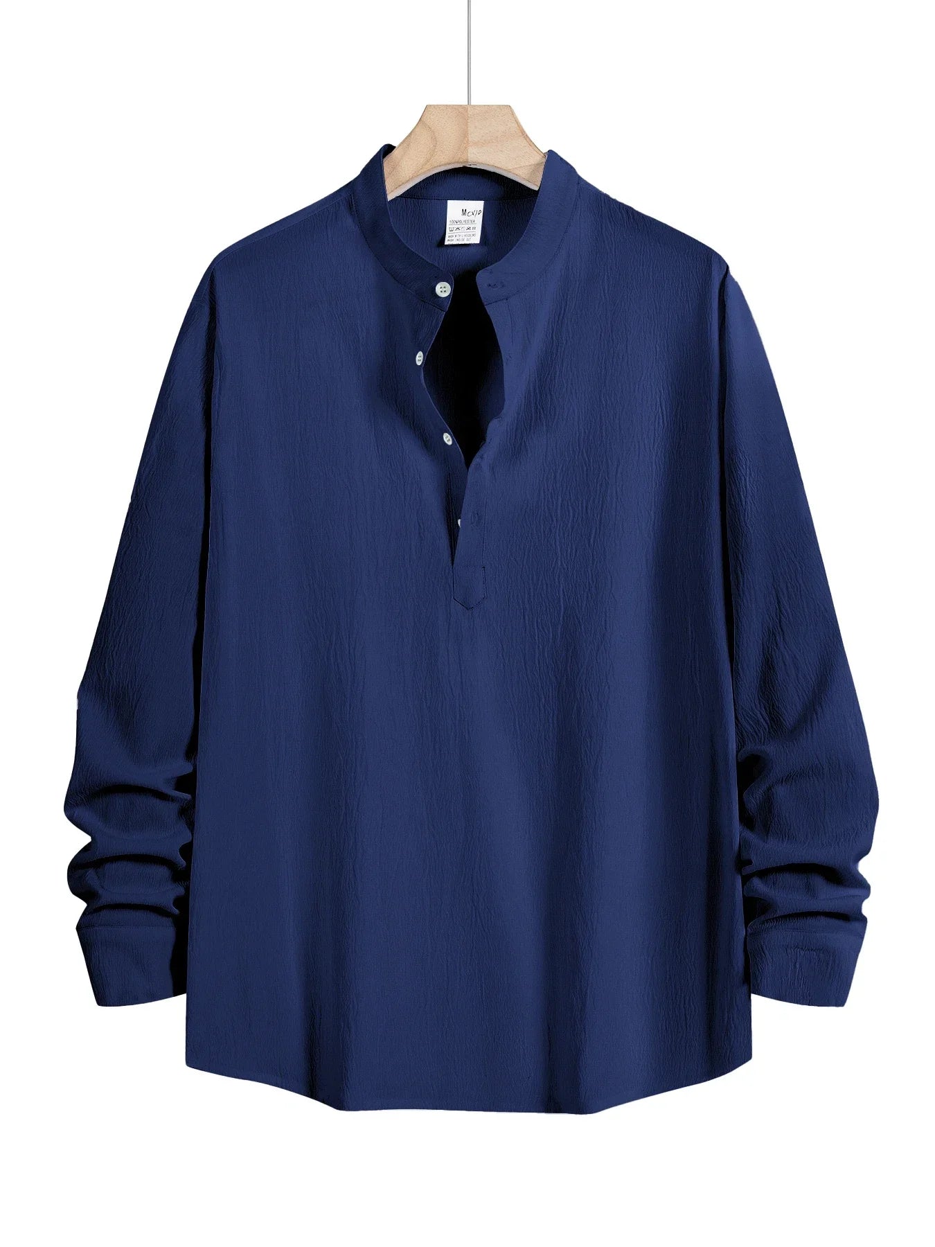 Men's Linen Shirt Summer 2025 Casual Short Sleeve Breathable Stand Collar Loose Fit Trendy Solid Color Youth Top with Pocket