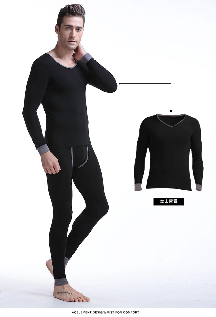 Men's long Johns single-piece thin tight-fitting underpants line pants thermal pants slim cotton woolen pants autumn and winter