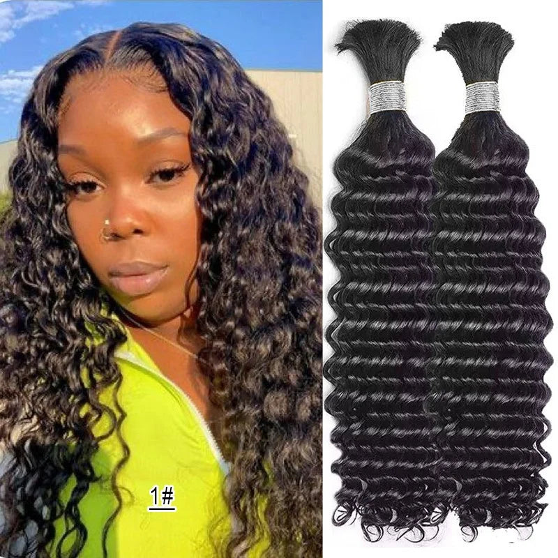 Wholesale Red Deep Wave Hair Bulk for Boho Braids 100% Human Hair Extensions No Weft Blonde Red Curly 613 Vietnamese Hair 30inch