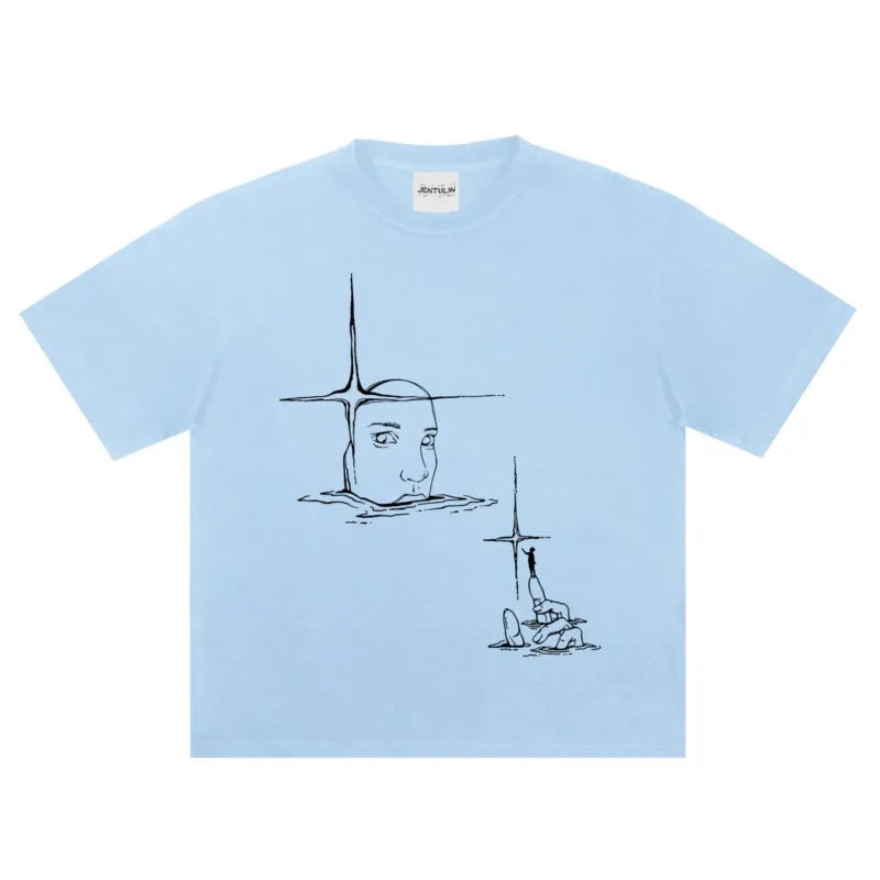 Punk Lyrical Print T-Shirts Oversize Hip Hop Women Streetwear Clothing Harajuku  Goth Unisex Men Top Short Sleeve Cotton Tee Y2K