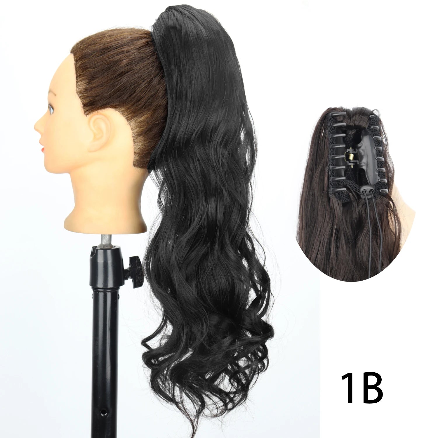Synthetic 24Inch Wavy Claw Clip On Ponytail Hair Extension Ponytail Extension Hair For Women Pony Tail Hair Hairpiece