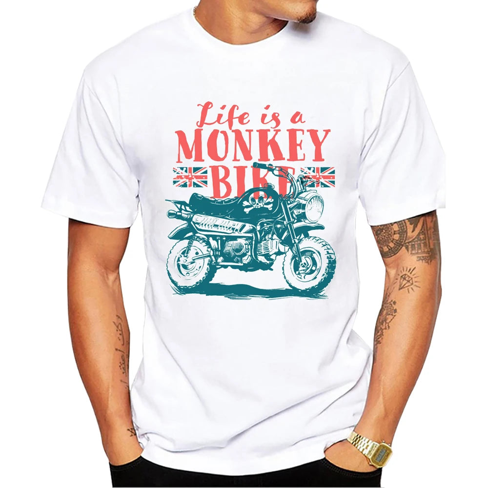 TEEHUB Funny Monkey Bike Men T-Shirt 3D Monkey Printed Cool T Shirts Short Sleeve Tshirts Harajuku Tee
