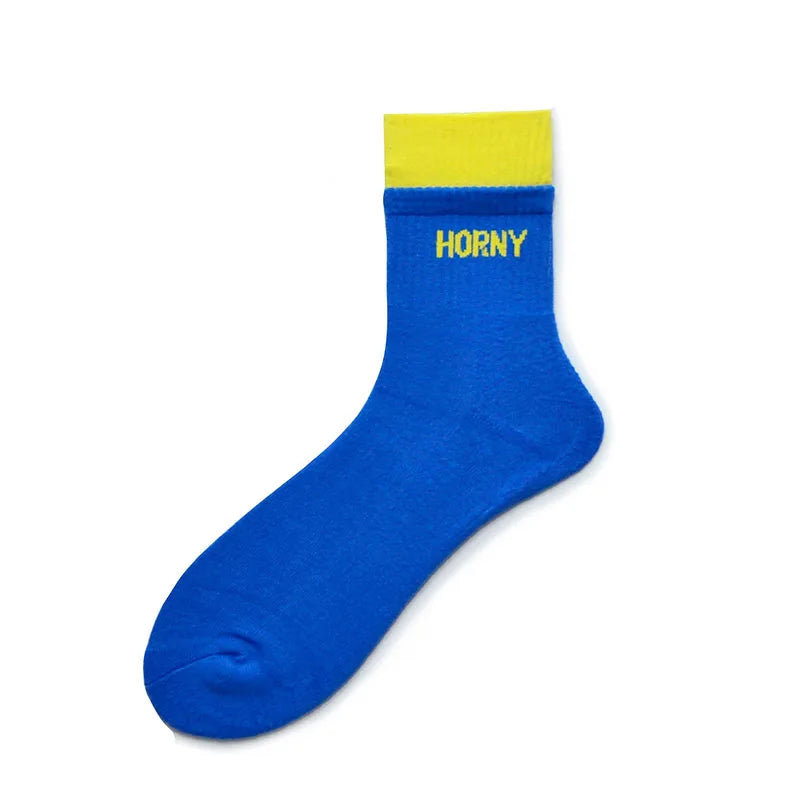 Socks Men Calcetines Hombre Basketball Socks Meias Masculina Casual Fashion Cotton Sock Sweat Sport Middle Tube Letter Socks