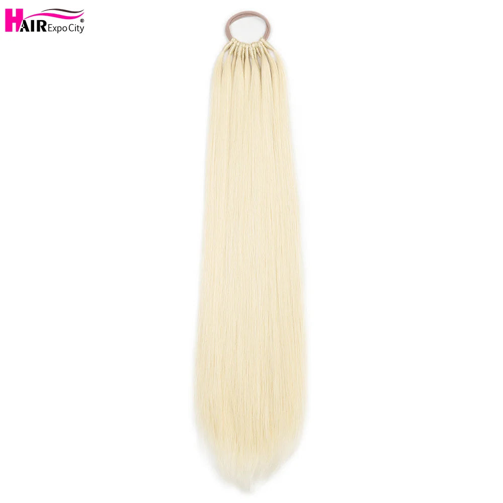 Straight Ponytail With Elastic Band 24"32" Synthetic Hair Ponytail Extensions 12Strands Women's Hairpieces False Tail For Women