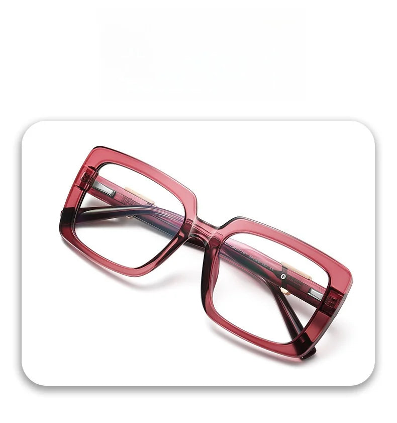 New Fashion Plate Blue Light Blocking Women's Glasses Frame Large Square Frame Optical Prescription Eyeglasses For Women BC910