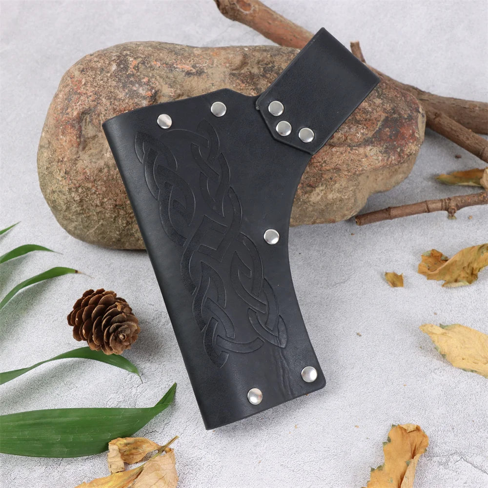 Renaissance Medieval Belt Skirt Hiking Viking Horn Design Leather Cover for Dagger And Sword Frog Accessory