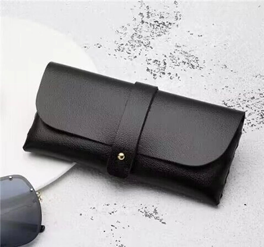 Portable Soft Leather Glasses Bag Soft Solid Color Bag Women Men Fashion Sunglasses Boxes Eyewear Protector Case Accessories