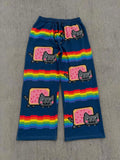 Nyan Cat Sweatpants Y2k Pants Baggy Men Elastic Waist American Streetwear Hip Hop Vintage Joggings Casual Pants Men Clothing