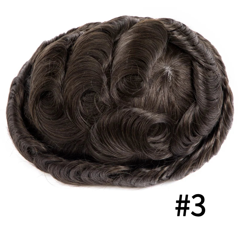 Hollywood Toupee Men Wigs Breathable Swiss Lace & Pu 100% Natural Human Hair Male Hair Prosthesis Exhuast Systems Wigs For Men