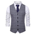 New Men Business Social Checkered Suit Vest Loose Top Homme Wedding Ball Party Dress Waistcoat