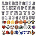 50Pcs Sports Letters Numbers Charms for Crocs Charms Shoe Decorations,Basketball Baseball Hockey Softball Soccer Football Gift