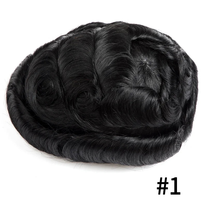 Hollywood Toupee Men Wigs Breathable Swiss Lace & Pu 100% Natural Human Hair Male Hair Prosthesis Exhuast Systems Wigs For Men