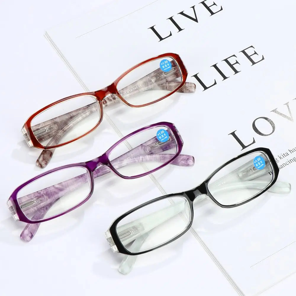 Fashion Anti-Blue Light Reading Glasses for Women Ultra-Light Eye Protection Flowers Comfortable Eyeglasses Diopter +100~+400