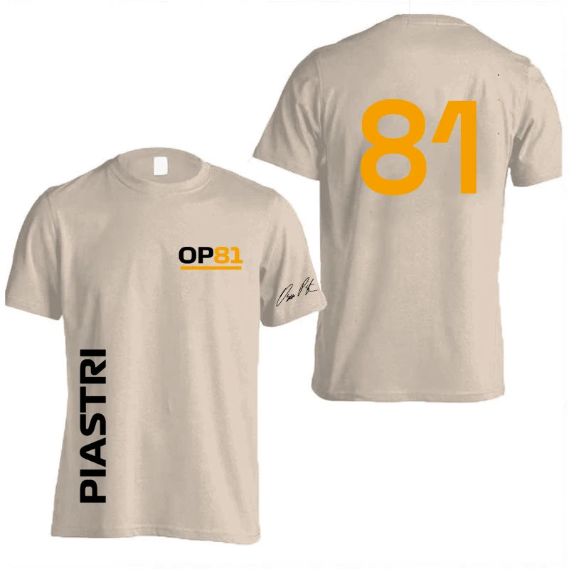 Oscar Piastri 81 Driver Logo Racing Team Men T-shirt Summer Short Sleeve Women Tee Shirts 100% Cotton Fashion Couple Clothes Top