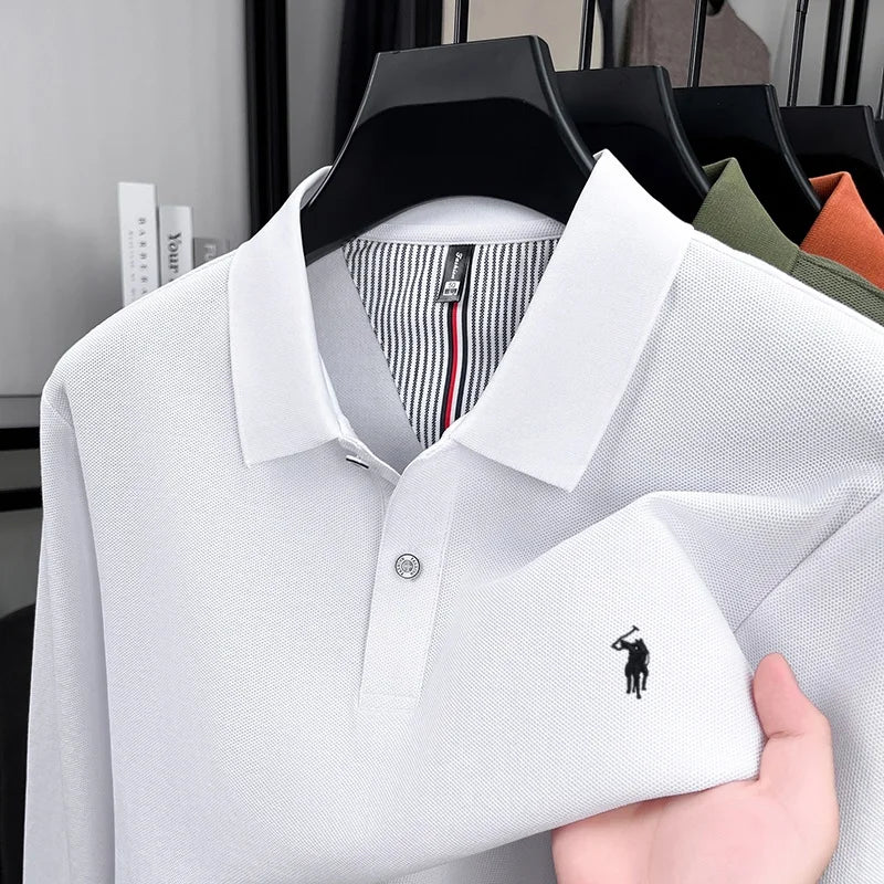 Fashion autumn and winter new item Paul brand embroidered polo shirt mens brand business casual comfortable long sleeved T-shirt
