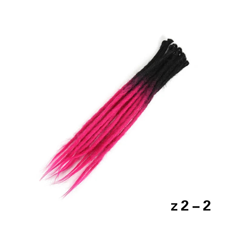 Dreadlocks Extensions Thin 0.7cm Width Synthetic Crochet Braids Hair Dreads Fake Hair Ombre Mint Green Reggae Hip Hop Style Pink