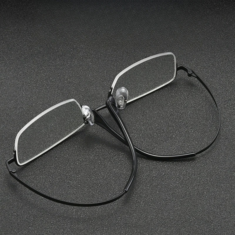 FIRADA Fashion Comfortable Glasses Retro Titanium Square Half Frame Eyewear Business Prescription Eyeglasses Frame Men 18001-C