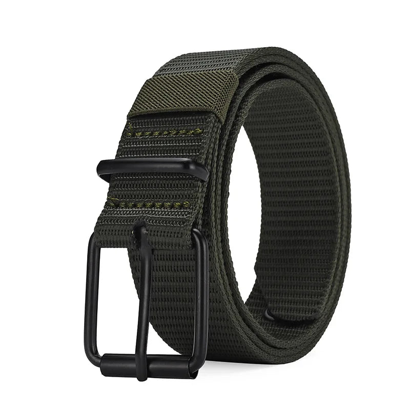 1pc Men's Belt Porous Canvas Metal Pin Buckle Belt Outdoor Sports Belt Women's Fashion Eyelet Belt With Jeans Belt For Men Women