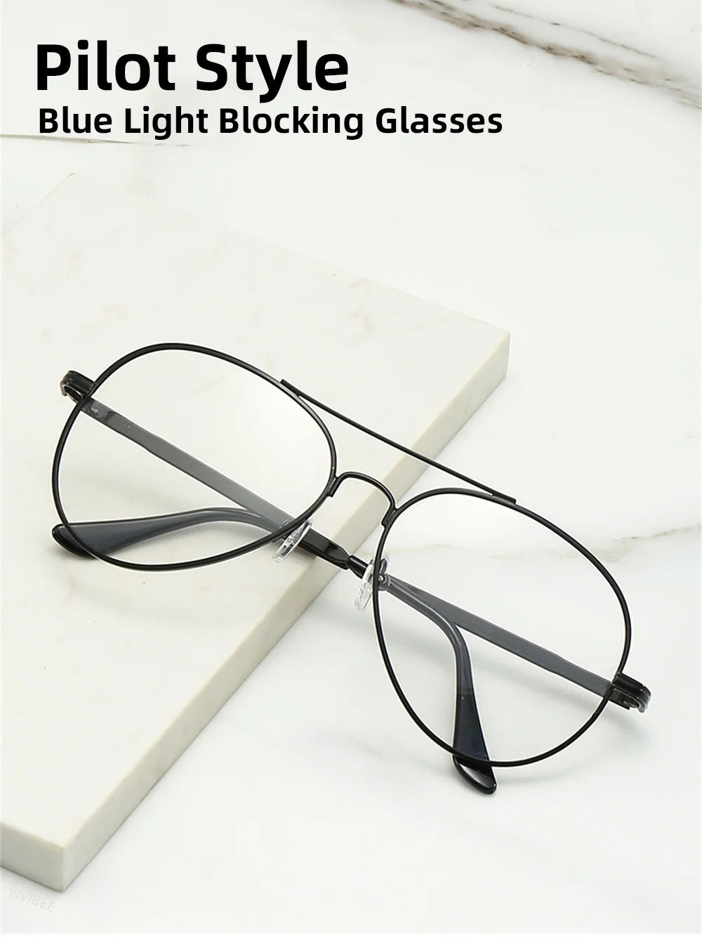 VIVIBEE Pilot Anti Blue Light Blocking Glasses Men Photochromic Computer Aviation Eyeglasses UV400 Bluelight Women Eyewear