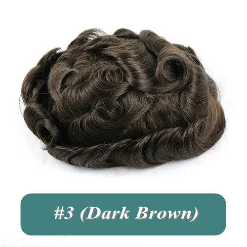 Undetected 0.02mm Thin Skin Natural Hairline Human Hair Men Toupee Black Gray Brown Blonde Male Hair Light Capillary Prosthesis