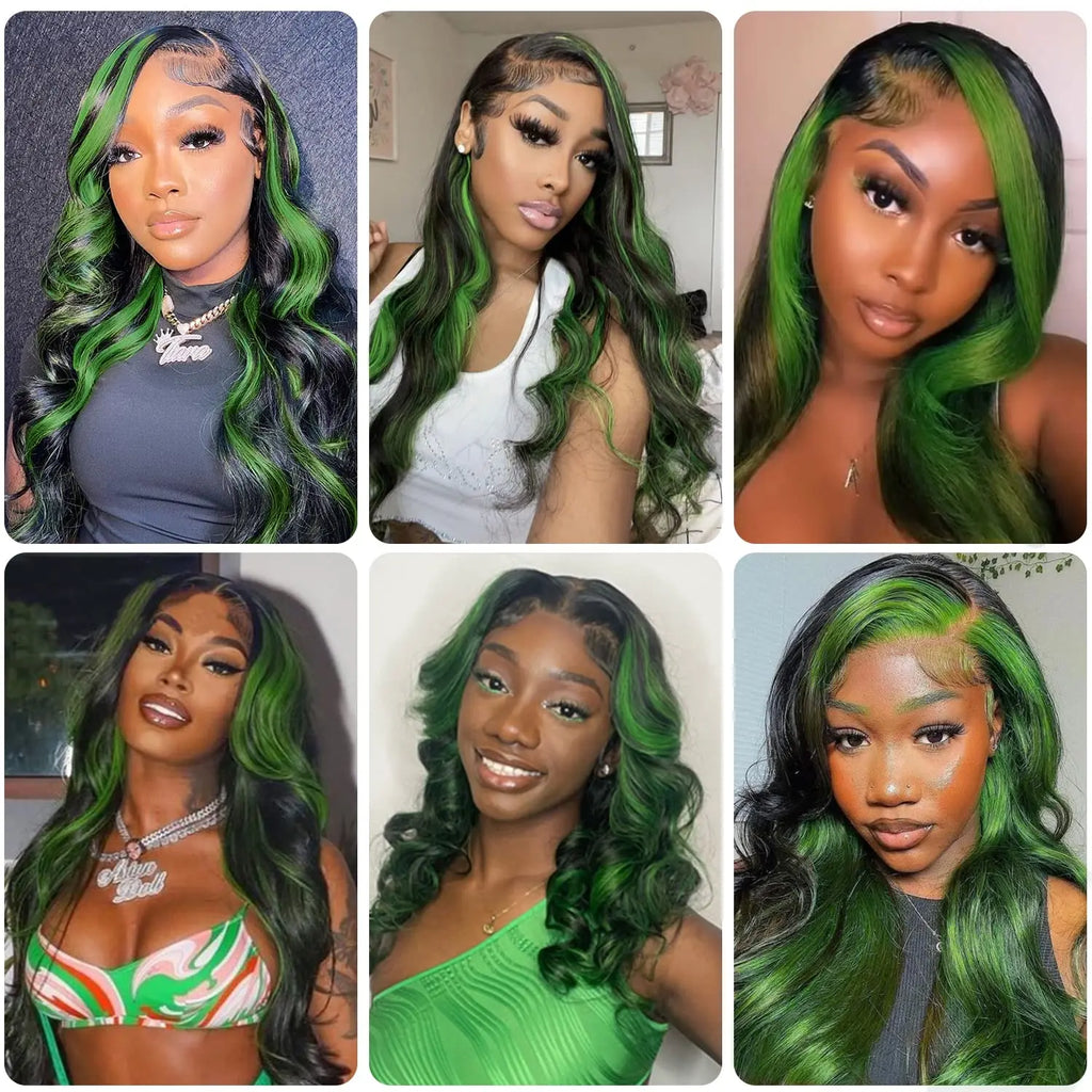 Black With Red Highlight Wig Synthetic Lace Front Wig 13X4 Pre plucked Hairline With BabyHairWomen's Wig with Density Lace Front