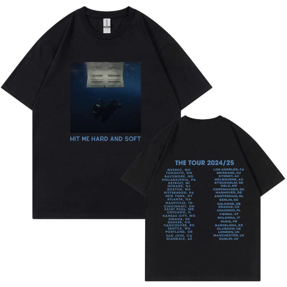 Hit Me Hard and Soft 2024 Tour T Shirt Men Women Fashion Hip Hop T Shirts 100% Cotton Loose Short Sleeve T-shirts Fans Gift Tops