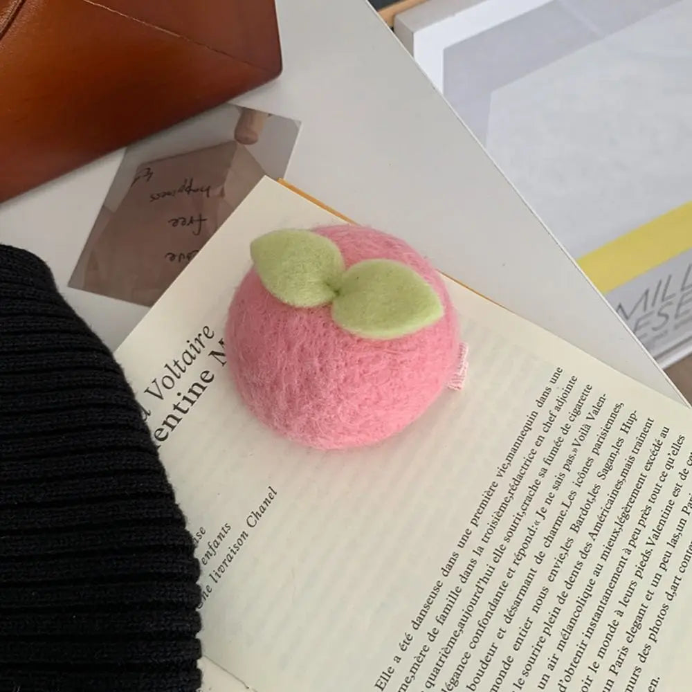 Simulation Food Hairpins Cute Orange Hair Clips Barrettes Peach Hairpins Children Woolen Fruits Duckbill Clips  For Women
