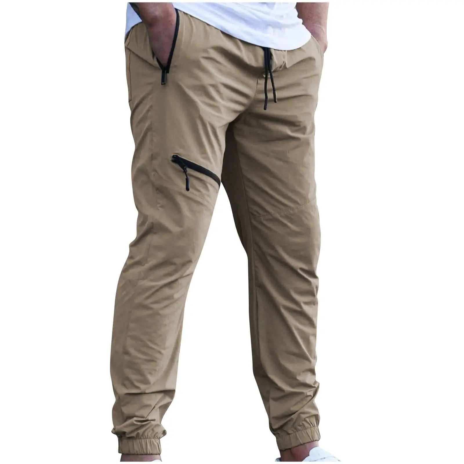 YHOPE Mens Cargo Work Pants Casual Stylish Twill Tapered Slim Fit Pants Athletic Chinos Work Trousers 80s Outfit Streetwear