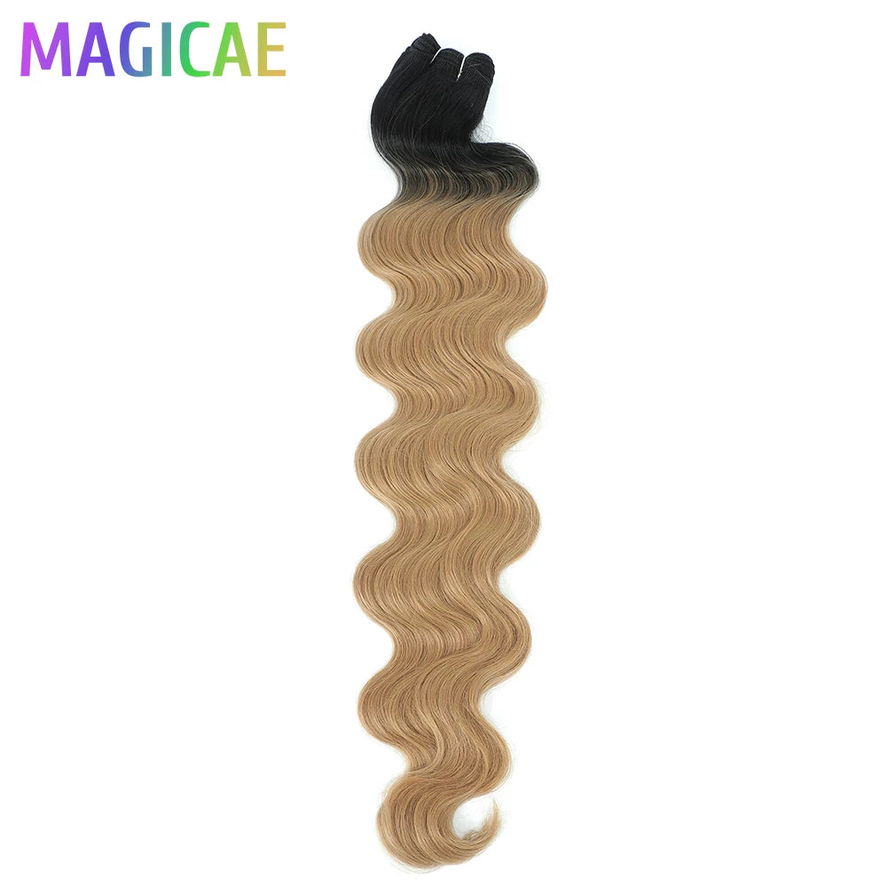 30Inches 200grams Orange Light Brown 12# M888# Body Wave Hair Weave Bundles Blond 27/613 White High Temperature Synthetic Hair