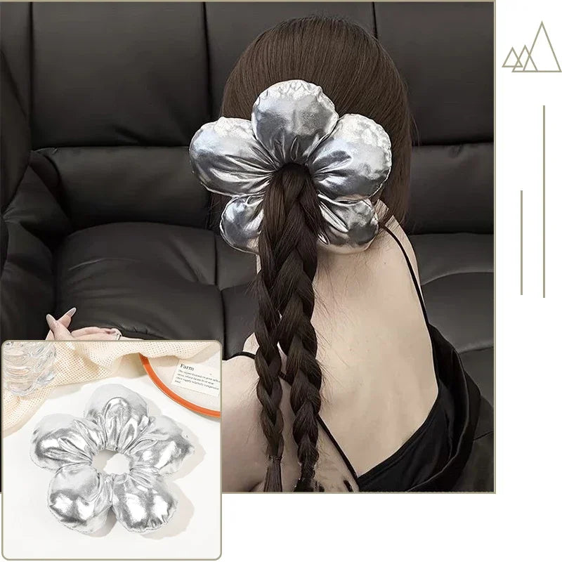 2024 Pillow Sleep Headband Elastic Ponytail Scrunchie for Women Hair Accessories Girls Soft Solid Satin Filled Cotton Big Bands