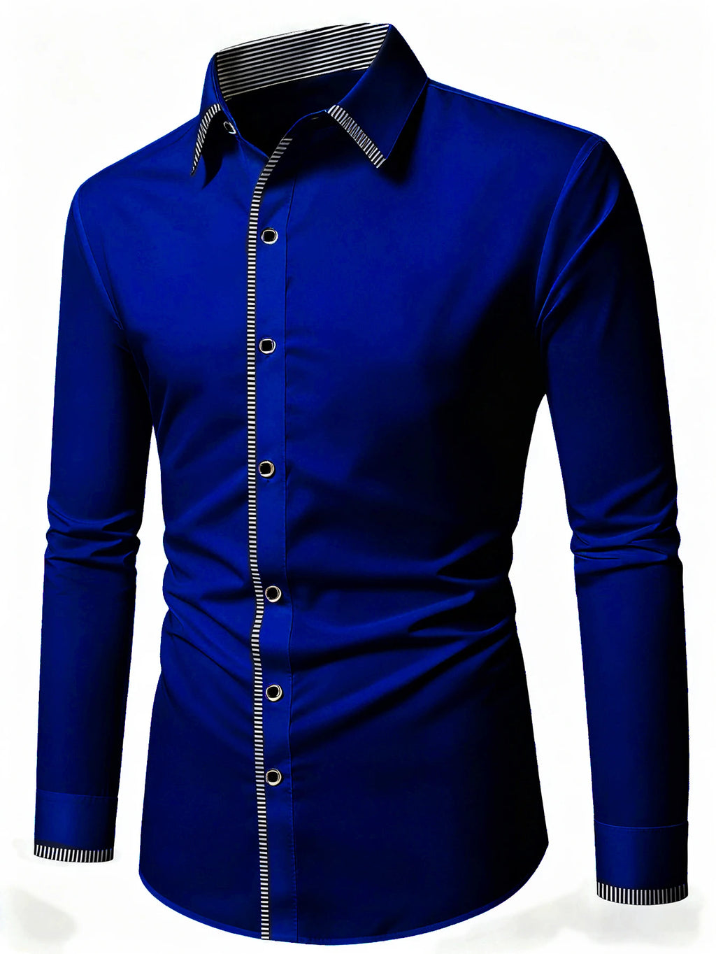 2025 New Men Patchwork Shirt Fashion Dress Tuxedo Long Sleeve Smart Casual Four Season Man Micro Elastic Shirts
